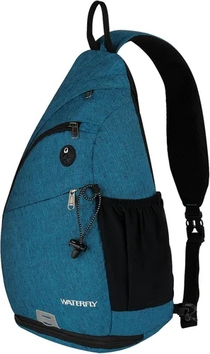 Miniatura 9 de WATERFLY - Mochila con eslinga, bandolera pequeña, bolsa de hombro para hombres y mujeres, para viajes, ciclismo, senderismo, mochila de día Azul