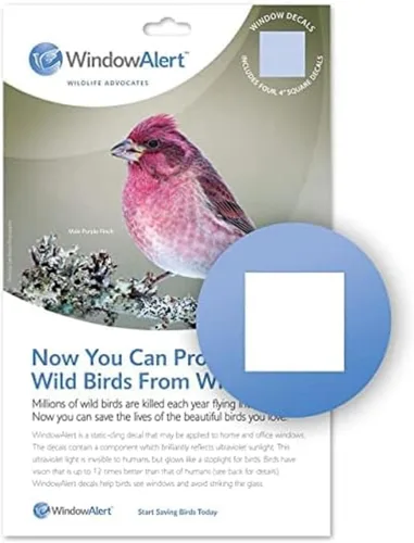 Miniatura 27 de WindowAlert Cobertura Anticolisión de Copo de Nieve - Adhesivo de Ventana UV-Reflectante para Proteger a las Aves Silvestres de Colisiones contra
