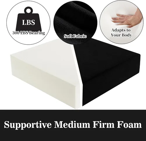 Miniatura 4 de HOMBYS Cojines de espuma para sillas reclinables para ancianos, almohadillas de silla de 4 pulgadas de grosor con soporte de respaldo para silla