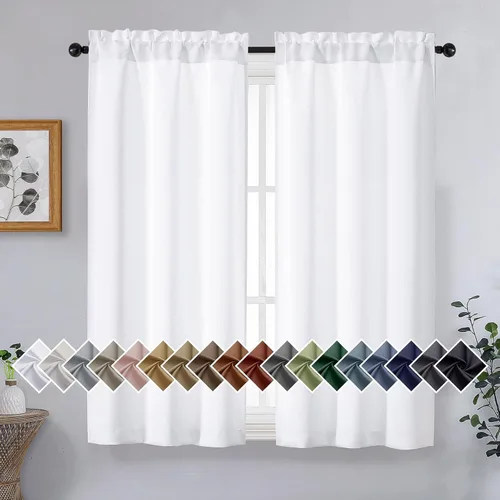 Miniatura 108 de OVZME Cortinas opacas turquesa para tratamiento de ventanas pequeñas, cortinas cortas con bloqueo de luz para ventana de cocina sobre el fregadero