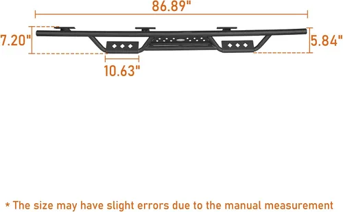 Miniatura 9 de Gladiator - Estribo Nerf Bar lateral compatible con Jeep Gladiator 2020-2026 JT, accesorios todoterreno (se venden como par)