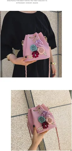 Miniatura 2 de Bzybel - Bolso de mano para mujer, diseño de flores en 3D