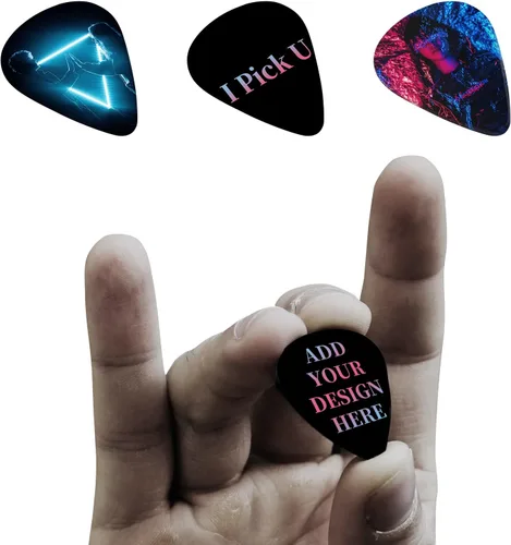 Miniatura 2 de Paquete de 6-500 unidades de púas de guitarra personalizadas, diseño con nombre propio, texto, imagen, logotipo, mejores regalos conmemorativos