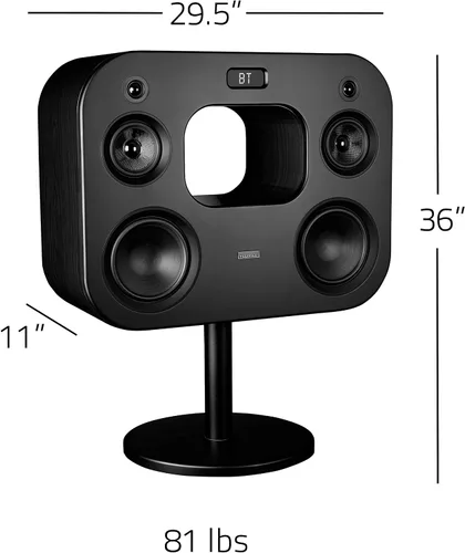 Miniatura 8 de Fluance Fi70 Sistema de música inalámbrico de alta fidelidad de tres vías con potente amplificador y subwoofers dobles de 8 pulgadas (ceniza negra)