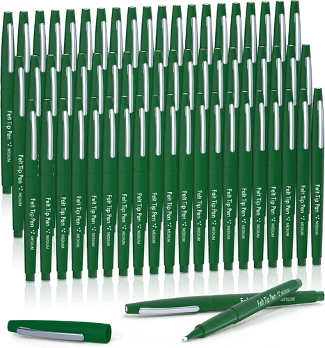 Miniatura 16 de Lelix Bolígrafos de punta de fieltro, paquete negro de 15 unidades, punta media de 0.7mm, marcadores de punta de fieltro para diario, escritura