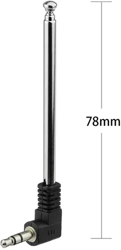 Miniatura 2 de Bingfu Mini antena de radio FM de 0.138 in macho telescópica FM antena portátil 2 unidades compatibles con receptor estéreo interior AV audio video