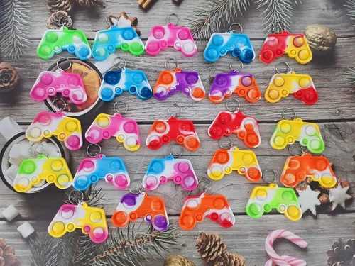 Miniatura 2 de Paquete de 24 controladores de juego a granel, mini llavero pop Fidget para niños y niñas, suministros para fiestas de cumpleaños, premios