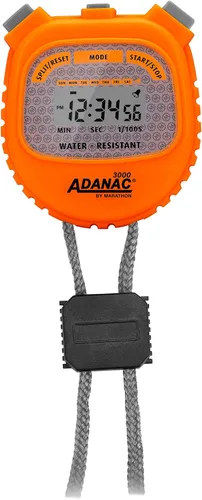 Miniatura 7 de Marathon Adanac - Temporizador digital de cronómetro 3000, color naranja neón, alta precisión hasta 1/100 segundos, resistente al agua, al polvo y a