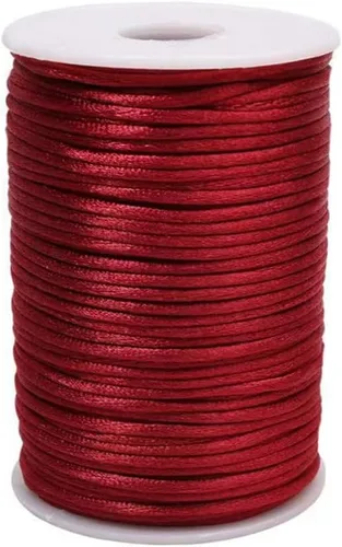 Miniatura 7 de 2.0mm Hilo de Cordón de Seda de Nylon para Cuentas de Macramé, Pulseras, Nudos Chinos, Collares, Joyería 109 Yardas (Verde Oscuro)