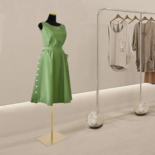 Miniatura 8 de Maniquí femenino torso para mujer, cuerpo de manicanequin de alta estabilidad, soporte de metal dorado para ropa, exhibición de joyas, altura