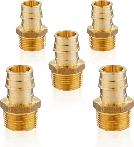 Miniatura 17 de Paquete de 5 accesorios de expansión Seelink PEX-A, adaptador NPT roscado macho de 1/2 x 3/4 pulgadas, accesorio de tubería de expansión de latón