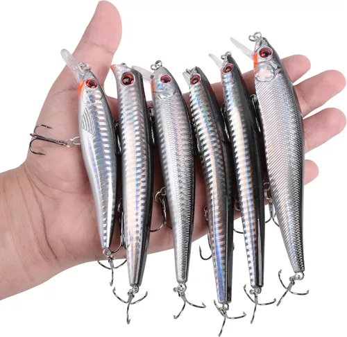 Miniatura 4 de Kit de señuelo de pesca de surf Sriper Señuelo de agua salada Minnow Señuelos Jertbait Topwater Popper Plugs Buceo Cebos Duros Costa Rica Ocen Pesca