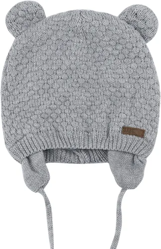 Miniatura 2 de Bestjybt Gorro de bebé, lindo oso con orejeras y forro polar, gorro cálido para otoño e invierno