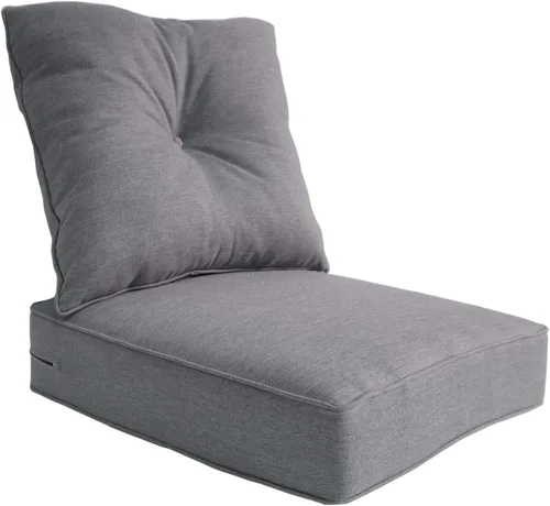 Juego de cojines de repuesto para sillón de interiores o exteriores; para primavera y verano Olefina Gris Claro