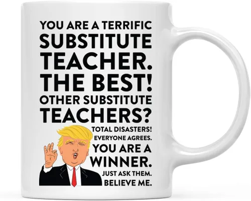 Miniatura 21 de Andaz Press Round 11 oz taza de té de cerámica para café divertido presidente Donald Trump regalo de Navidad, You are a Terrific Aquatic Biologist