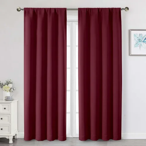 Miniatura 72 de Cortinas opacas para dormitorio, sala de estar, juego de 2 paneles de 54 pulgadas de largo, cortinas de oscurecimiento de habitación con aislamiento