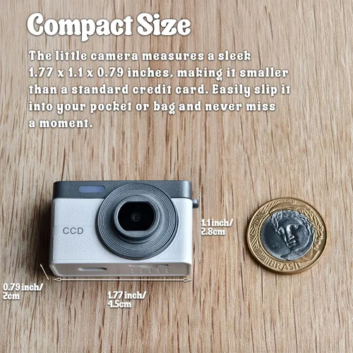 Miniatura 3 de Mini cámara digital, mini cámara retro, sensación de fotografías antiguas de los años 90, tamaño llavero, regalos de cumpleaños, 32 GB incluidos