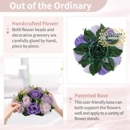 Miniatura 112 de NUPTIO Centros de mesa de flores para mesas de boda: arreglo de bolas de flores artificiales rosa y blanco para bodas, fiestas, 2 piezas de rosas