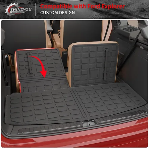 Miniatura 4 de alfombra de carga para maletero, protector de cubierta de asiento trasero de elastómero termoplástico (alfombra de maletero + alfombra de respaldo)