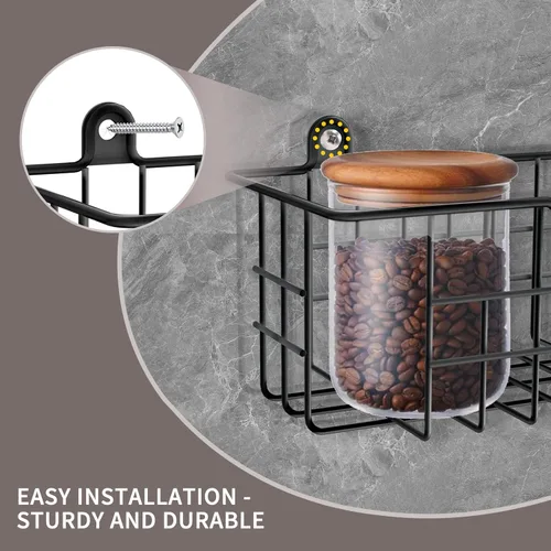 Miniatura 9 de Organizador de Estante de Especias de Pared, Estante de Almacenamiento y Organización de Especias para Puerta de Gabinete, Juego de 4 Estuches