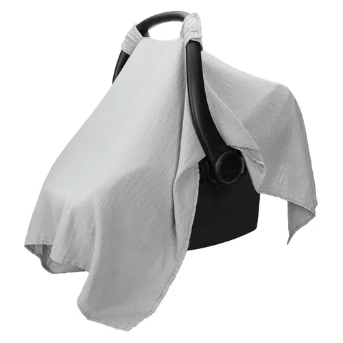 Miniatura 7 de Comfy Cubs Funda para Asiento de Coche de Bebé - Mezcla Suave y Transpirable de Rayón de Bambú y Algodón Muselina - Toldo Ligero para Protección