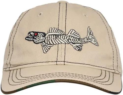 Miniatura 2 de WITHMOONS Sombrero de pesca de algodón bordado de hueso de pescado Trucker Dad Gorra de béisbol YZ10119