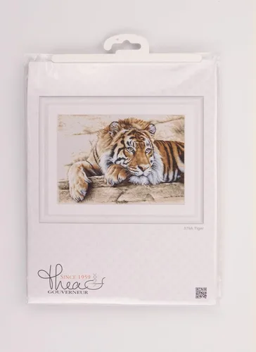 Miniatura 5 de Thea Gouverneur - Kit de punto de cruz, Tigre, Aida, 14 unidades, kit de bordado para adultos, hilos de bordado DMC y otros suministros de punto