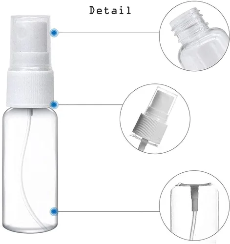 Miniatura 2 de Mini botella de espray de niebla fina, de plástico transparente, recargable y reutilizable, atomizador, contenedor de líquido para viajes