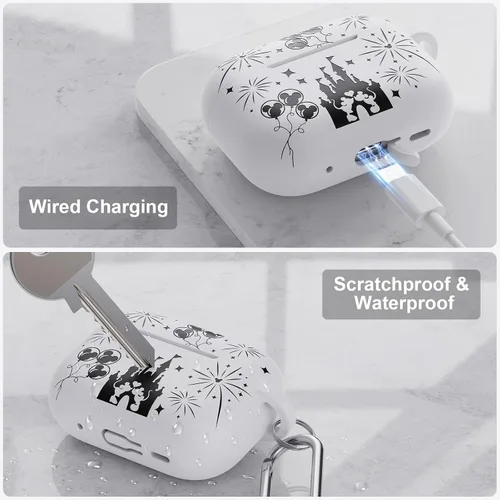 Miniatura 4 de Funda grabada de dos tonos compatible con Apple AirPods Pro de 2ª generación de 1ª generación, funda protectora completa de silicona para AirPods