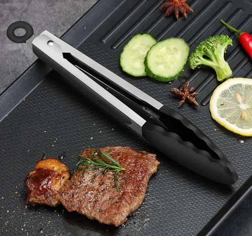 Miniatura 3 de Pinzas de cocina para cocinar, pinzas de silicona de acero inoxidable para servir, 7,9 y 12 pulgadas, antiadherentes, resistentes al calor, paquete