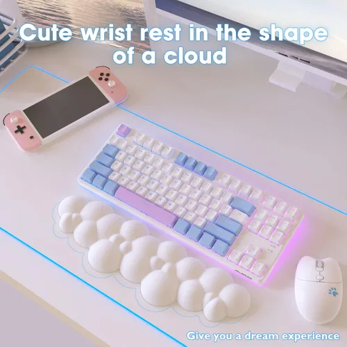 Miniatura 3 de ATTACK SHARK Alfombrilla de mouse 4 en 1, reposamuñecas para teclado, soporte de muñeca de mouse y juego de posavasos de cuero con alfombrilla