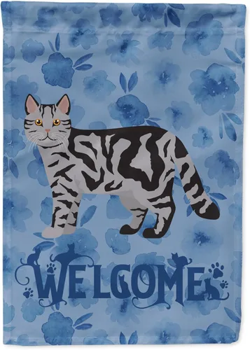 Miniatura 13 de Caroline's Treasures CK4813CHF - Bandera de bienvenida con gato abisinio azul, manga grande, para porche, para colgar en la pared, poliéster