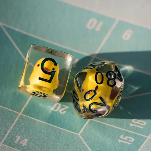 Miniatura 3 de Cusdie 8 dados DND, juego de dados poliédricos rellenos de animales, juego de dados de animales para juegos de rol, dados D&D
