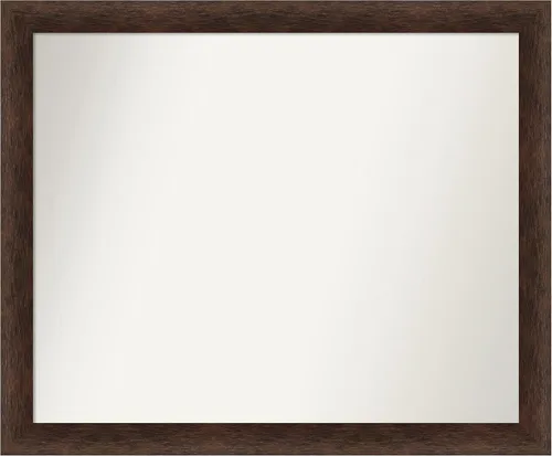 Miniatura 158 de Amanti Art Espejo de pared personalizado no biselado (24 x 27 pulgadas), marco estrecho de nogal chipre - varios tamaños personalizados - Espejo