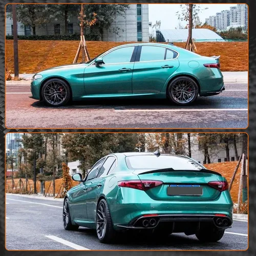 Miniatura 3 de Alerón de maletero de fibra de carbono en seco para Alfa Romeo Giulia Quadrifoglio Sedán 2015-2022, salida de fábrica, alerón trasero, tapa