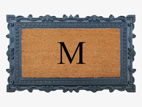 Miniatura 19 de A1HC - Felpudo con monograma de goma natural y fibra de coco de 24 x 36 pulgadas para puerta delantera, antidesprendimiento, duradero, para entrada
