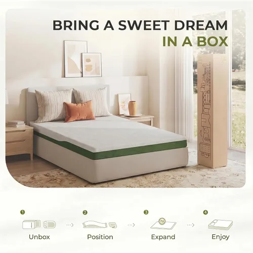 Miniatura 8 de Colchón Tamaño Twin, Colchón de Espuma Viscoelástica con Gel de 6 Pulgadas para Noches de Sueño Fresco y Alivio de Presión, Colchón de Firmeza Media