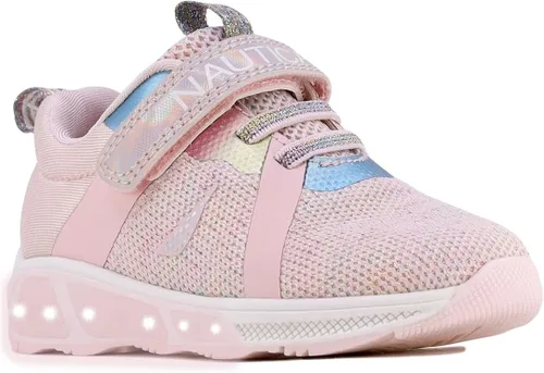 Nautica Tenis deportivos con luz intermitente para niños con una correa a la moda y divertida para niños y niñas disponibles en tallas para niños