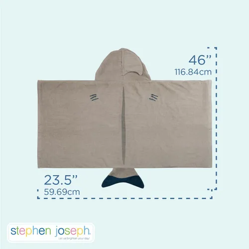 Miniatura 3 de Stephen Joseph, Toalla de playa con capucha para niños y niñas (3-8 años), toalla de baño tipo poncho con capucha, algodón suave y absorbente