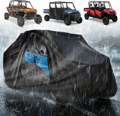 Chikia UTV - Funda impermeable para 4 a 6 plazas, con cremallera, compatible con Polaris Ranger Crew General RZR XP 4 Can am Commander MAX Defender