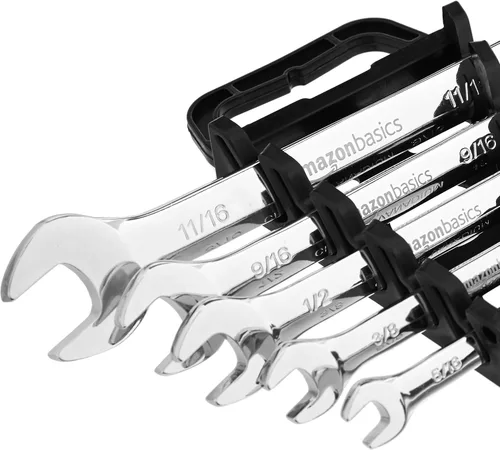 Miniatura 3 de Amazon Basics Juego de llaves de trinquete, cabezal flexible SAE flexible, 5 piezas