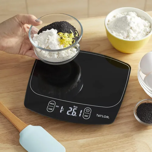 Miniatura 7 de Taylor Báscula de cocina digital impermeable, 11 libras, color negro