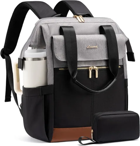 Miniatura 25 de LOVEVOOK Mochila para laptop para mujeres, mochila de trabajo convertible con bolso con puerto USB, Trabajo