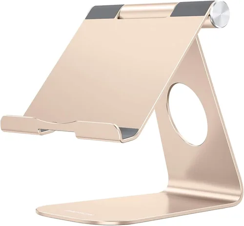 Miniatura 13 de Estación de carga, soporte de escritorio multiángulo, marca Omoton, de aluminio, base de montaje de succión adhesiva, compatible con todos los Negro