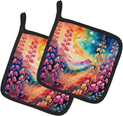 Miniatura 68 de Caroline's Treasures Juego de soportes para ollas de cocina coloridos de Asters, resistentes al calor, almohadillas calientes para cocinar, hornear