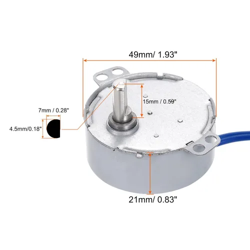Miniatura 3 de MECCANIXITY Motor síncrono AC100-127V 2.5-3RPM 50-60Hz CW 4W D eje motor eléctrico para horno de microondas, ventilador