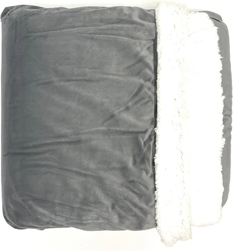 Miniatura 7 de Mintra Home Sherpa - Manta de franela súper suave (gris oscuro, 70 x 86 pulgadas grande))