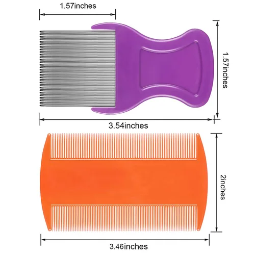 Maitys 8 peines para piojos de pulgas de doble cara para piojos, liendres y eliminación de caspa, peine de plástico y metal, peine para piojos para