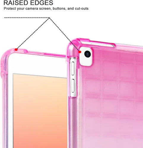 Miniatura 4 de KIQ Funda para iPad 10.2, 9ª, 8ª y 7ª generación, con protector de pantalla de vidrio templado, TPU colorido a prueba de golpes, compatible con verde