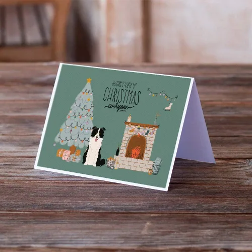 Miniatura 2 de Caroline's Treasures CK7681GCA7P - Tarjetas de felicitación y sobres de Navidad para todo el mundo, color negro y blanco, paquete de 8 tarjetas